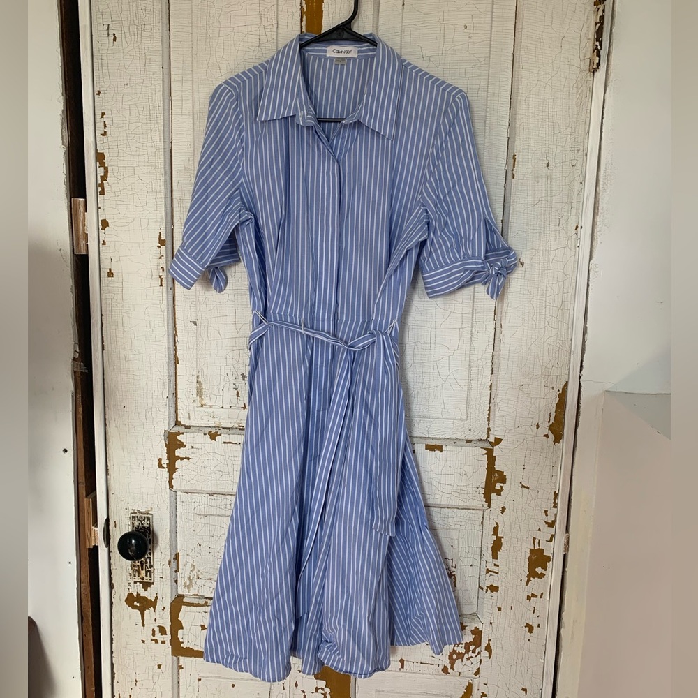 Calvin Klein striped shirt dress
